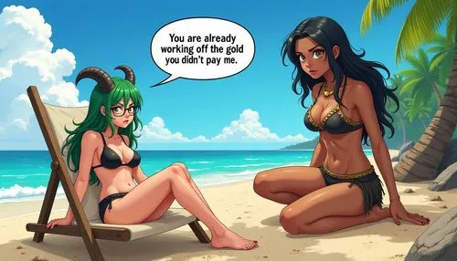 beach goers,lum,baoku,lesbia,wahine,beach background