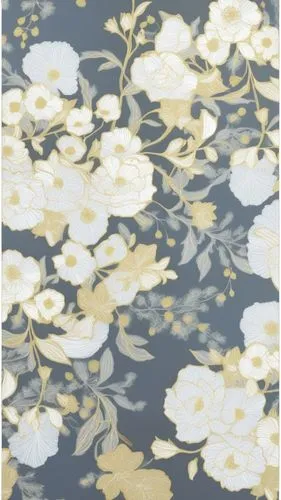 a wallpaper design of flowers with black background,large floral wallpaper in blues and yellow,japanese floral background,kimono fabric,flower fabric,floral japanese,floral digital background,blossom 