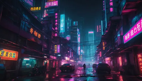 In a post-apocalyptic world, Hing Kee is a refuge where survivors gather to find solace and rebuild society.,cyberpunk,shinjuku,shanghai,tokyo city,taipei,tokyo,hong kong,kowloon,colorful city,vapor,f