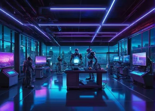 laboratory,futuristic art museum,cyberpunk,computer room,lab,laboratories,uv,chemical laboratory,cyberport,ufo interior,enernoc,alchemax,cybercity,biolab,neon human resources,sci - fi,formula lab,cleanroom,cyberia,synthetic,Conceptual Art,Sci-Fi,Sci-Fi 14