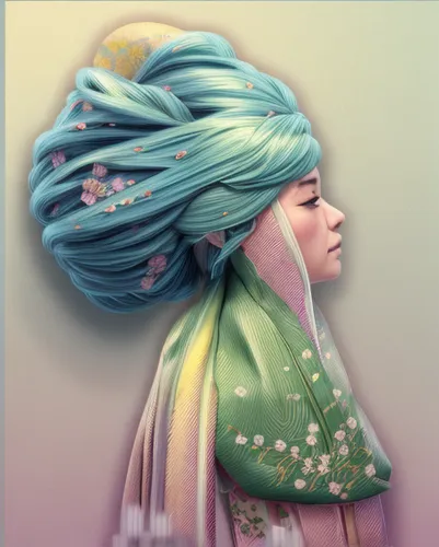 headscarf,girl in a wreath,shawl,turban,digital painting,world digital painting,oriental girl,hijab,mystical portrait of a girl,beautiful bonnet,girl praying,oriental,praying woman,girl with cloth,kahila garland-lily,fantasy portrait,woman praying,japanese woman,islamic girl,girl in cloth,Calligraphy,Illustration,Scene Illustration