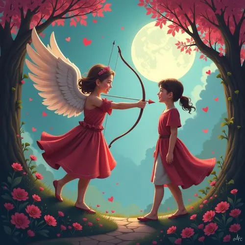 fairies aloft,fairies,cupid,cupids,angel and devil,angels,Conceptual Art,Fantasy,Fantasy 04