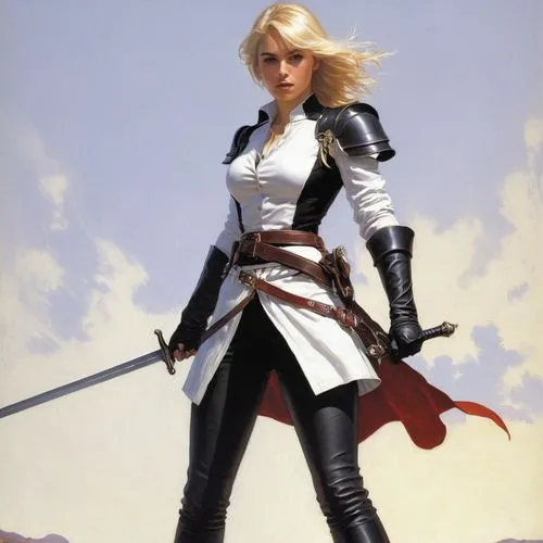 sandahl,female warrior,swordswoman,seregil,ladyhawke,krietor,ciri,claymore,cirta,khatuna,namorita,elona,illyana,joan of arc,elspeth,jaina,gunhild,satu,gwenllian,leonarda,Illustration,Realistic Fantasy,Realistic Fantasy 03