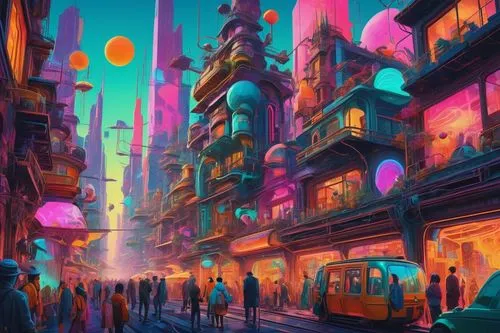 colorful city,fantasy city,cityscape,world digital painting,futuristic landscape,cyberpunk,ancient city,pink city,alleyway,cities,metropolis,grand bazaar,city,evening city,city scape,3d fantasy,souk,lanterns,gaudí,kowloon,Art,Classical Oil Painting,Classical Oil Painting 30