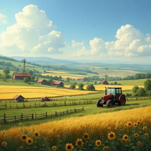 farm background,farm landscape,meadow landscape,grassfields,landscape background,countryside,field of cereals,rural landscape,bucolic,wheatfield,hayfields,summer day,summer meadow,blooming field,cartoon video game background,farmland,country,agricultural scene,sunflower field,french digital background,Photography,General,Realistic