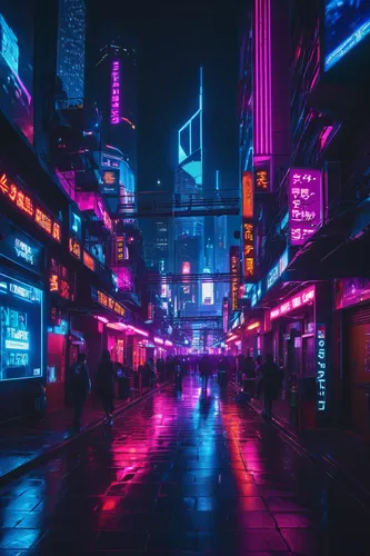 cyberpunk,shanghai,shinjuku,hong kong,tokyo,tokyo city,colorful city,taipei,hk,kowloon,neon lights,vapor,bangkok,osaka,neon arrows,city at night,shibuya,chongqing,neon light,metropolis,Conceptual Art,Sci-Fi,Sci-Fi 26