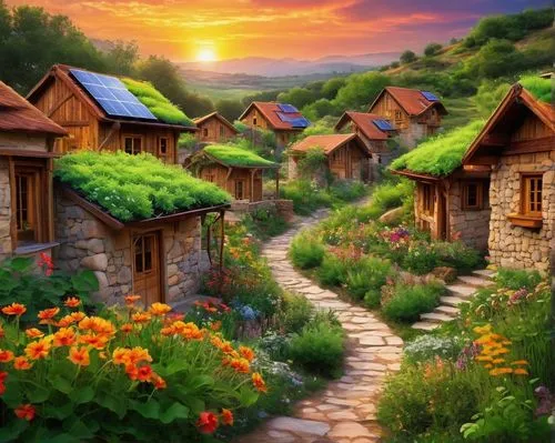 wooden houses,mountain village,alpine village,home landscape,boardinghouses,mountain huts,cottages,mountain settlement,cottage garden,huts,beautiful landscape,houses clipart,windows wallpaper,korean folk village,landscape background,fairy village,row of houses,ecovillages,landscapes beautiful,nature landscape,Conceptual Art,Daily,Daily 32