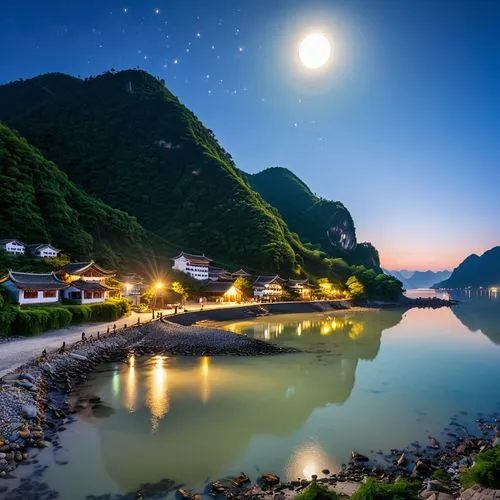 japan's three great night views,namhae,ulleungdo,beautiful japan,japan landscape,chinhae,taroko,fishing village,south korea,haakonsen,moonlit night,okinoshima,taitung,danyang eight scenic,shimane peninsula,shennongjia,chuseok,tianchi,guizhou,shannxi