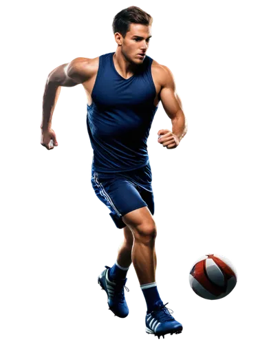 Male, athletic build, muscular legs, sporty hairstyle, serious facial expression, sweaty skin, Adidas/Nike jersey, shorts, shin guards, cleats, dynamic pose, kicking/running/jumping action, stadium ba