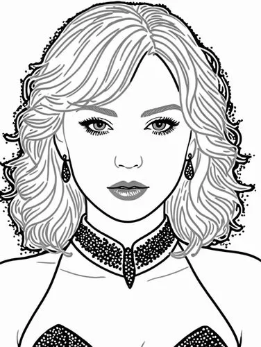 a coloring page featuring the character of tv character, a woman wearing a ,comic halftone woman,coloring page,coreldraw,spearritt,fashion vector,my clipart,Design Sketch,Design Sketch,Rough Outline