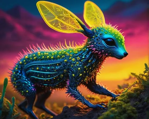 rainbow rabbit,muroidea,antasy,terrestrial animal,pollinate,fantasy art,anthropomorphized animals,color rat,cynorhodon,spring unicorn,3d fantasy,triceratops,auroraboralis,pollinator,artificial fly,weevil,faerie,prickle,fairy peacock,whimsical animals,Conceptual Art,Fantasy,Fantasy 05