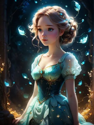 cinderella,rapunzel,elsa,princess anna,fairy tale character,princess sofia,fantasia,rosa 'the fairy,fairy queen,fantasy portrait,little girl fairy,mystical portrait of a girl,fairy tale,aurora,enchanted,alice,rosa ' the fairy,enchanting,the snow queen,fairy,Illustration,Realistic Fantasy,Realistic Fantasy 15