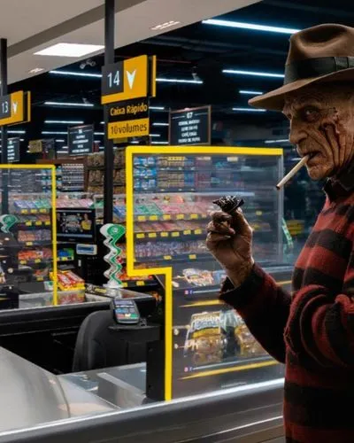 tobacconist,cashier,nighthawks,meat counter,vendor,smoking man