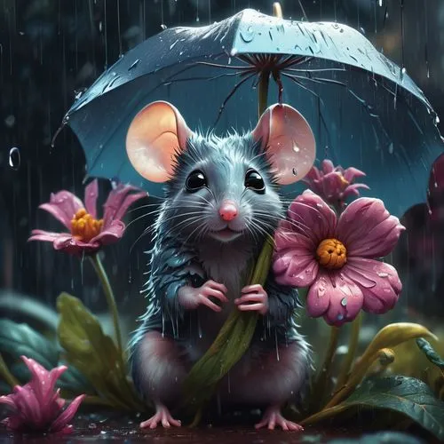 in the rain,rainy day,raindops,rainy,walking in the rain,rainy season,rainy weather,umbrella,rain cats and dogs,rain,raining,whimsical animals,ratatouille,rain lily,heavy rain,cute cartoon character,little girl with umbrella,silver rain,monsoon,flower animal