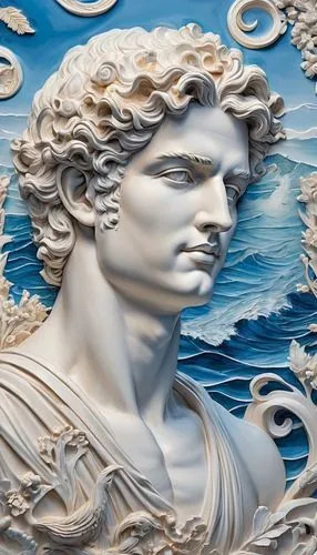 neptune,poseidon,antinous,oceanus,apollon,hesperides,maiolica,serapis,triton,apollo,alcibiades,perseus,tithonus,hypnos,oratore,god of the sea,raffaello,nereids,tridacna,sea god,Art,Classical Oil Painting,Classical Oil Painting 02