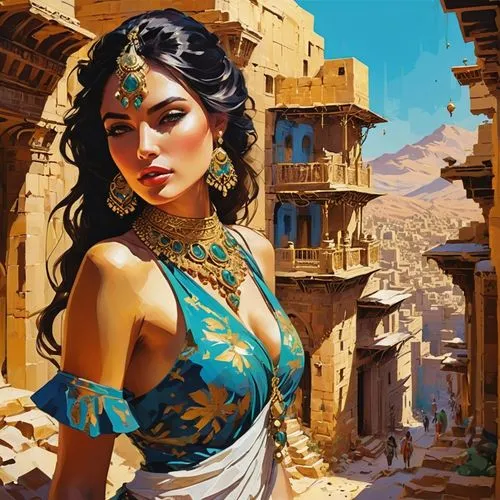 orientalist,persia,sheherazade,orientalism,inanna,scheherazade,Conceptual Art,Oil color,Oil Color 07