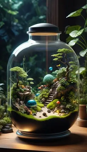 terrarium,freshwater aquarium,aquarium decor,fish tank,aquarium,glass jar,fishbowl,tea jar,snowglobes,lensball,jar,snow globes,glass sphere,aquarium inhabitants,3d fantasy,aquariums,glass container,bell jar,aquarium lighting,tiny world,Photography,General,Fantasy