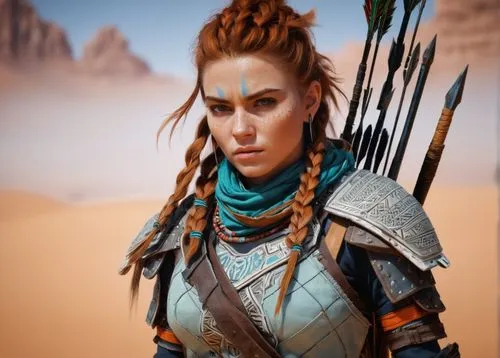 female warrior,artemisia,warrior woman,avatar,male elf,alien warrior,merzouga,wind warrior,mohawk,nomad,elven,arabian,sterntaler,tribal chief,desert background,huntress,petra,fantasy warrior,naqareh,mara,Photography,General,Natural