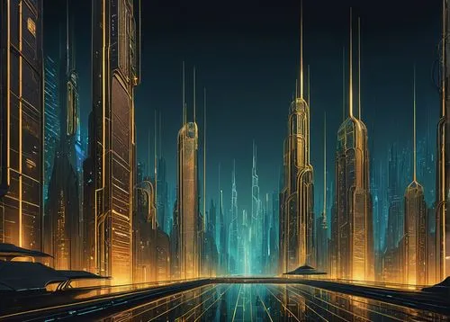 futuristic landscape,cybercity,metropolis,coruscant,areopolis,cityscape,ordos,monoliths,cyberport,dystopian,sulaco,fantasy city,cybertown,citadels,coruscating,megalopolis,cyberia,ancient city,uzala,capcities,Illustration,Retro,Retro 05