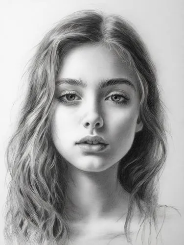 girl drawing,girl portrait,graphite,pencil drawing,charcoal pencil,charcoal drawing,Illustration,Black and White,Black and White 35