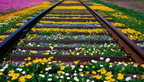 railway track,tulip field,flower line,tulips field,tulip fields,tulip festival,rail track,railtrack,railroad track,flower carpet,flowers field,flower field,railway rails,field of flowers,railway tracks,train track,blanket of flowers,daffodil field,railroad line,railroad,Conceptual Art,Daily,Daily 26