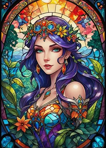 fairie,flora,stained glass,diwata,esmeralda,persephone,beltane,colorful floral,titania,fae,liliana,rusalka,mermaid background,ophelia,frame flora,stained glass pattern,melusine,stained glass window,ostara,baoshun,Unique,Paper Cuts,Paper Cuts 08