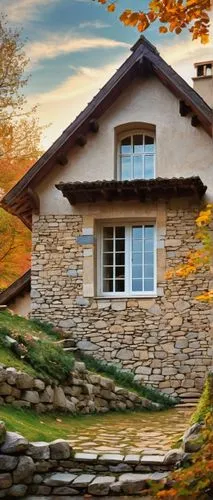 stone house,home landscape,stone houses,autumn background,fall landscape,traditional house,stone wall,house in mountains,springhouse,country cottage,autumn landscape,house wall,hameau,autumn idyll,houses clipart,round autumn frame,small house,autumn frame,cottage,autumn decoration,Art,Artistic Painting,Artistic Painting 46