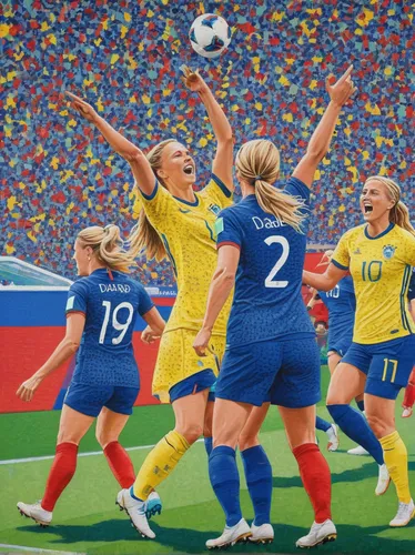 women's football,women's handball,fifa 2018,world cup,sweden,oil on canvas,swedish,popart,oil painting on canvas,lionesses,mural,scandinavian,european football championship,celebration,wall & ball sports,sports wall,team spirit,the ball,the fan's background,soccer kick,Conceptual Art,Daily,Daily 31