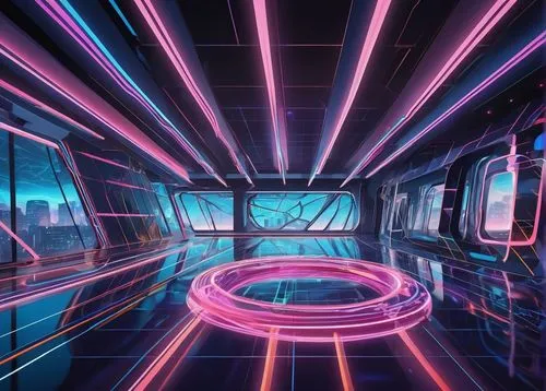 spaceship interior,ufo interior,tron,hyperspace,retro diner,spaceliner,spaceland,3d car wallpaper,neon coffee,tgv,neon light,neon lights,cyberscene,electric arc,neon arrows,hyperdrive,light track,80's design,wavevector,transwarp,Illustration,Black and White,Black and White 05