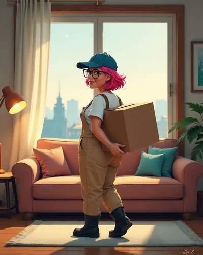 deliveryman,delivery man,emara,lazytown,mailman,paperboy,Illustration,Children,Children 01