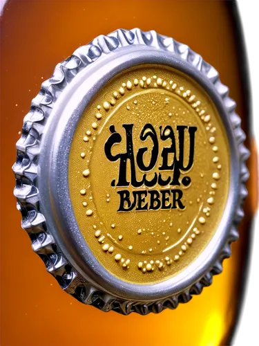 Frosted glass, cold beer, golden liquid, creamy foam, condensation droplets, ornate label, brown bottle cap, dimpled texture, metallic shine, solitary, 3/4 composition, shallow depth of field, warm co