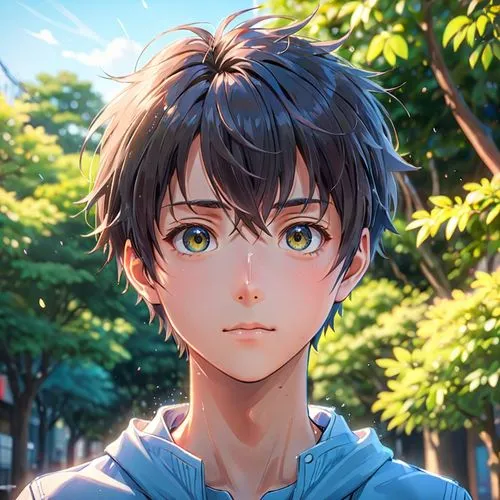 an anime guy staring into the camera while standing on the street,mabuchi,katsuyuki,umehara,oikawa,eiji,junpei,Anime,Anime,General