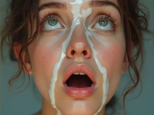 milk splash,hyperrealism,conceptual photography,drops of milk,facial,splash photography,photorealist,membranacea,face cream,woman face,olfaction,woman's face,hygiene,water dripping,ectoplasm,candle wax,spurting,covering mouth,woman with ice-cream,covered mouth,Photography,General,Realistic