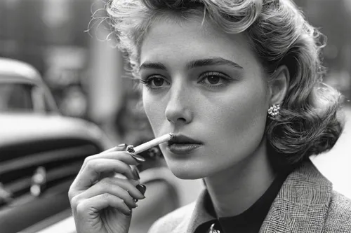 Candy Cigarette, 1989, Fig 2,cigarette girl,eva saint marie-hollywood,catherine deneuve,smoking girl,vintage 1950s,50's style,girl smoke cigarette,fifties,cigarette,retro woman,gena rolands-hollywood,