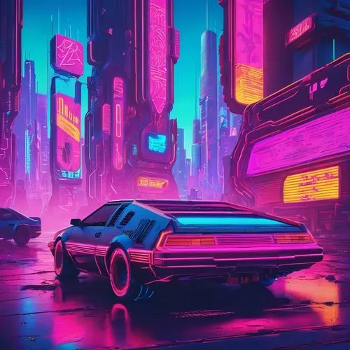 80's design,cyberpunk,camaros,polara,synth,neon,Conceptual Art,Sci-Fi,Sci-Fi 27