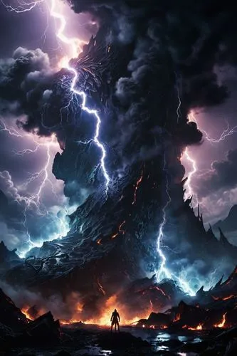 demonio infernal ,lightning storm,nature's wrath,thunderclouds,eruption,thunderstone,the eruption,thunderstorms,god of thunder,ragnarok,supercell,tormenta,volcanic eruption,mordor,calbuco volcano,stor