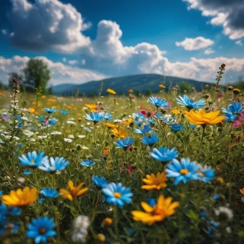 flower meadow,meadow flowers,flowering meadow,flower field,flowers field,wildflower meadow,summer meadow,field of flowers,meadow landscape,wild flowers,wildflowers,blanket of flowers,blue daisies,alpine meadow,meadow,spring meadow,small meadow,blooming field,wild meadow,meadow daisy,Photography,General,Fantasy