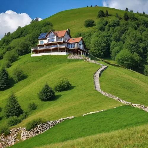 house in mountains,home landscape,house in the mountains,svizzera,green landscape,carpathians,Photography,General,Realistic