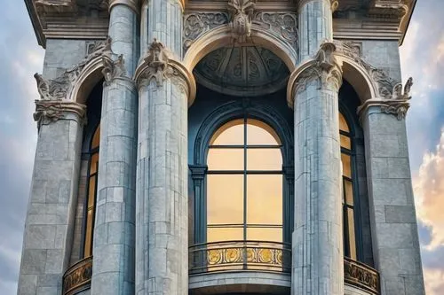 Ancient Greek temple, Doric columns, marble material, intricate carvings, architrave frieze, pediment sculptures, classical orders, Mediterranean landscape, sunny day, blue sky, few white clouds, pano