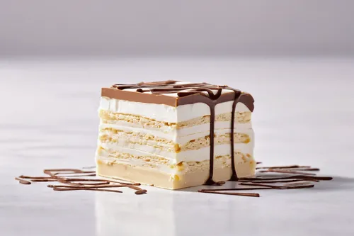 Imagine a torrone factory where robots are employed to create the perfect sweet treat.,mille-feuille,nut-nougat cream,layer nougat,semifreddo,caramel shortbread,torrone,cream slices,stack cake,turrón,