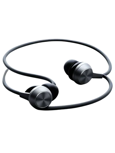 Wireless earbuds, sleek design, metallic body, silver accents, soft ear tips, in-ear fit, microphone, volume controls, Bluetooth connectivity, minimalist cord, tangled-free, casual wear, listening to 