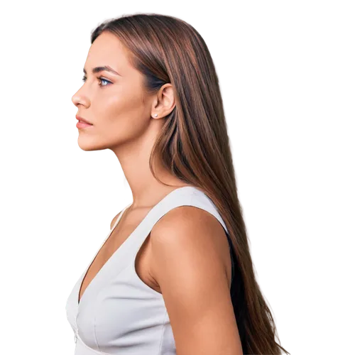 management of hair loss,shoulder length,artificial hair integrations,half profile,profile,girl on a white background,cervical spine,shoulder pain,semi-profile,female model,side face,jaw,rotator cuff,back of head,heloderma,chiropractic,full-profile,asymmetric cut,asian semi-longhair,hair loss
