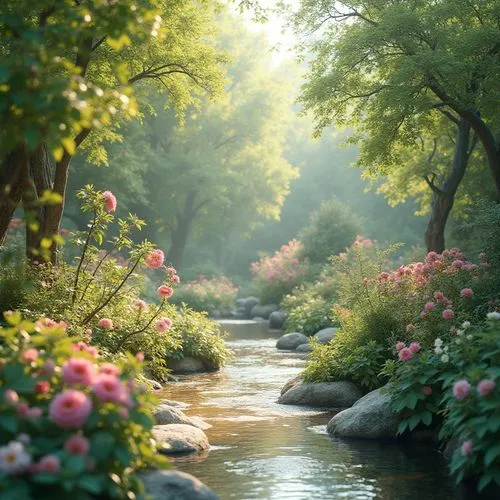 nature wallpaper,flower water,spring nature,nature garden,beauty in nature,river landscape,splendor of flowers,beautiful nature,flowing creek,nature landscape,nature background,beautiful landscape,spring morning,mountain stream,river bank,landscape nature,streamside,tranquility,jordan river,beautiful garden flowers,Photography,General,Realistic