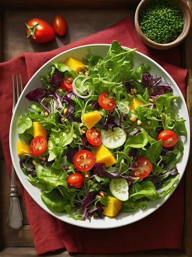 spinach salad,green salad,cut salad,vegetable salad,farmer's salad,salad plate,garden salad,greek salad,side salad,salad,mixed salad,mediterranean diet,salad platter,sea salad,rocket salad,salad niçoise,salads,insalata caprese,israeli salad,fattoush,Illustration,Realistic Fantasy,Realistic Fantasy 22