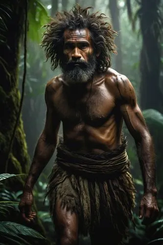 aborigine,aboriginal australian,papuan,aborigines,maori,cave man,neanderthal,papua,indian sadhu,tarzan,polynesian,ancient people,aboriginal,indigenous australians,aboriginal culture,caveman,neanderthals,prehistory,paleolithic,forest man,Art,Classical Oil Painting,Classical Oil Painting 06