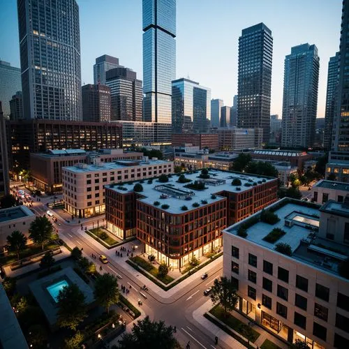 auraria,cityplace,business district,streeterville,citycenter,citydev,microdistrict,downtown,downtowns,tilt shift,financial district,urban development,condos,aldersgate,southcenter,paved square,urban landscape,redevelop,3d rendering,chicago night