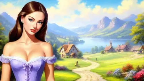 cartoon video game background,celtic woman,gothel,thumbelina,princess sofia,megara