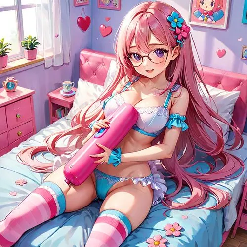 pajama,mitoizumi,pajamas,pink glasses,pinzi,oneko,Anime,Anime,General