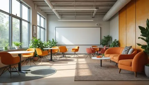 mid century modern,conference room,meeting room,steelcase,vitra,ekornes,modern office,contemporary decor,midcentury,modern decor,seating furniture,mid century,lecture room,corten steel,interior design,daylighting,cassina,bureaux,creative office,collaboratory,Photography,General,Realistic