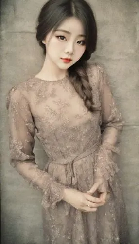 cheongsam,vintage woman,antique background,jianfeng,victorian lady,vintage doll,vintage girl,asian woman,guqin,japanese woman,nightdress,xuebing,girl in a long dress,vintage asian,vietnamese woman,pictorialism,vintage women,hanbok,xueying,xiaofei,Photography,Analog